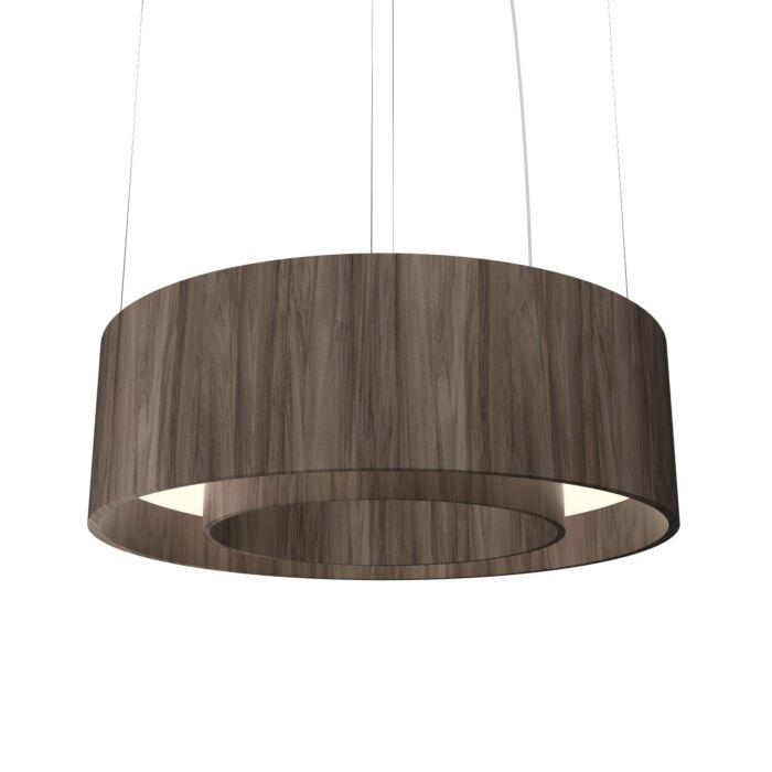 Cylindrical LED Pendant in American Walnut