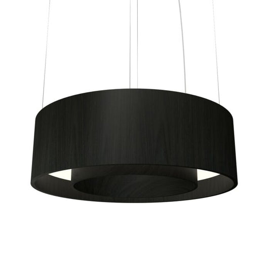 Cylindrical LED Pendant in Charcoal