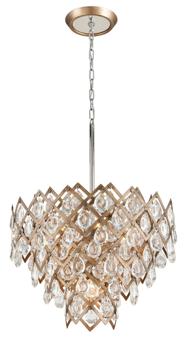 Pendant Dining, 7-Light, Vienna Bronze, Clear Crystal Shade, 25.75"W (214-47 8YM8)