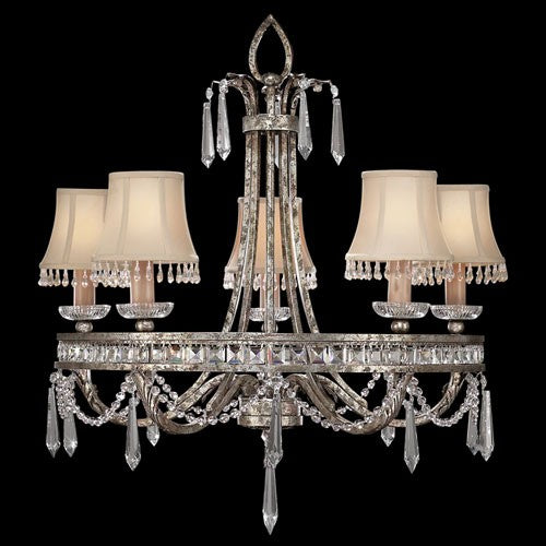 Winter Palace Five-Light Chandelier in Warm Antiqued Silver Finish