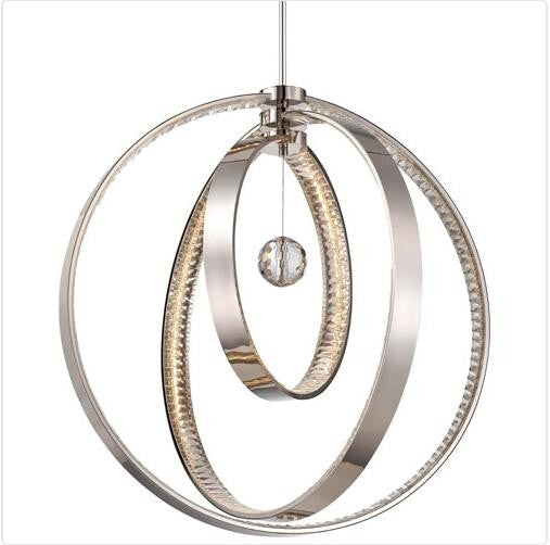 Polished Nickel LED-Light Chandelier