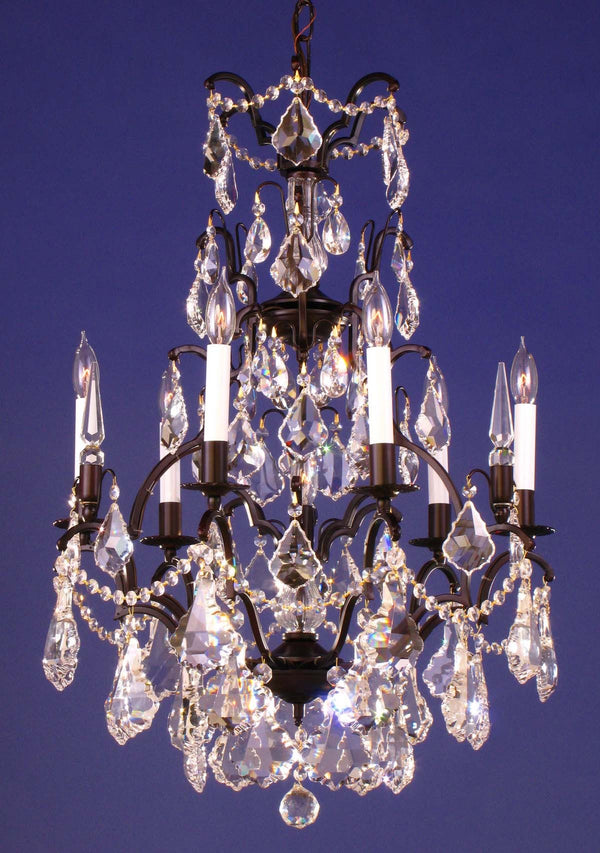 7 lights traditional crystal chandelier in gold plated finish