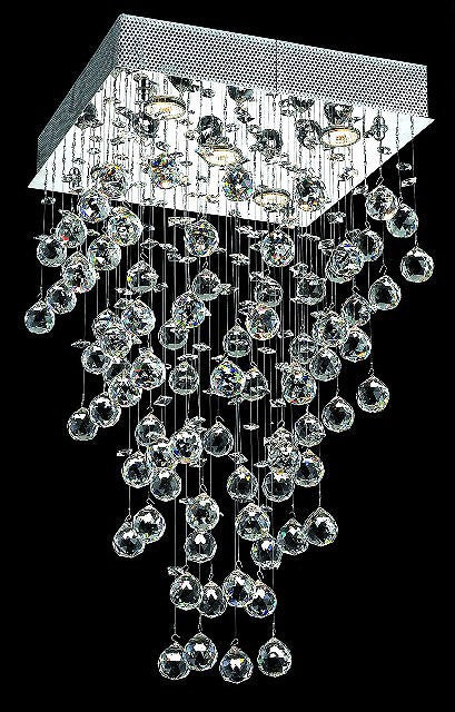 polished chrome Contemporary Crystal Chandelier droped with crystal balls