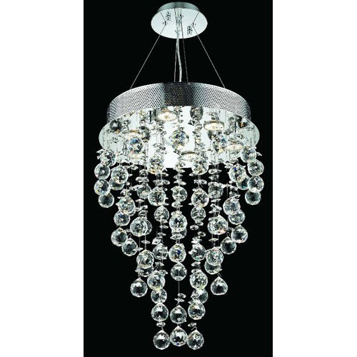 Galaxy Chrome Seven-Light 16-Inch Semi Flush Mount with Royal Cut Clear Crystal