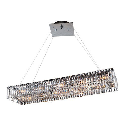 Chrome 12-Light Rectangular Island Pendant