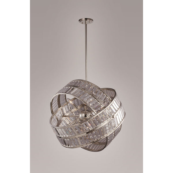 Una Polished Nickel 22.5-Inch Eight-Light Pendant