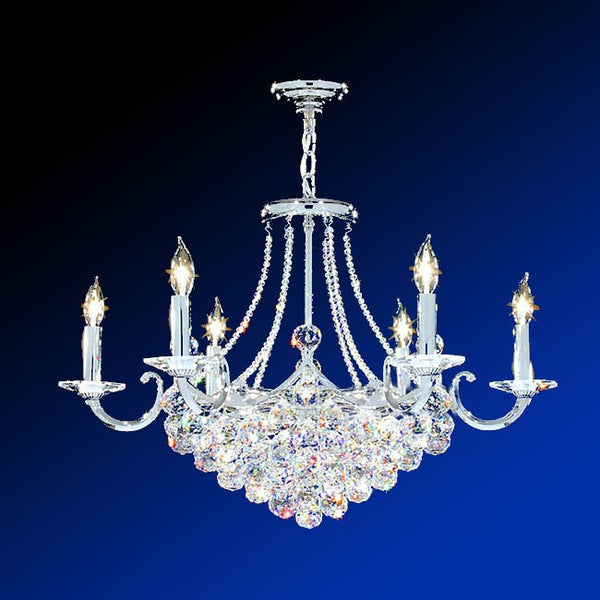 18 Light crystal chandelier in chrome finish