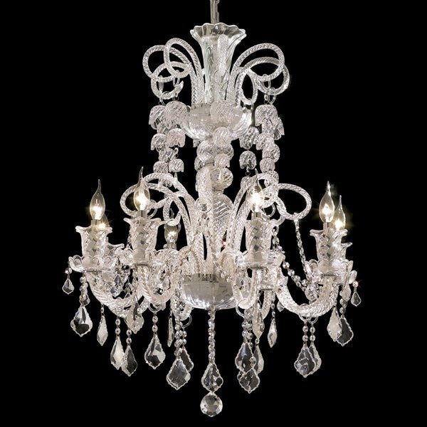 Polished chrome 8 Light Bohemian crystal Chandelier