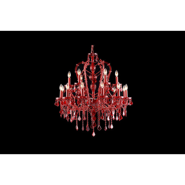 Red Crystal 18-Light Chandelier