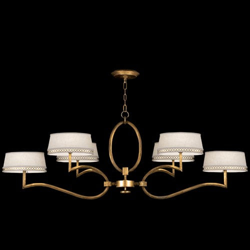 Allegretto Six-Light Chandelier in Burnished Gold Leaf Finish