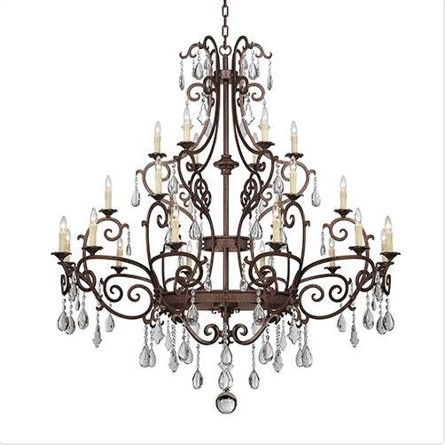 Bronze 24-Light Chandelier