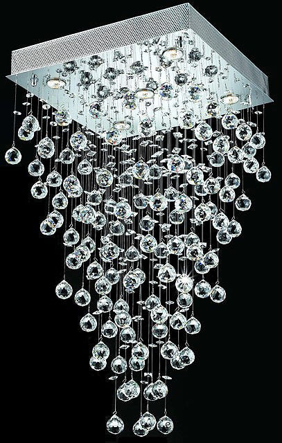 polished chrome Contemporary Crystal Chandelier droped with crystal balls