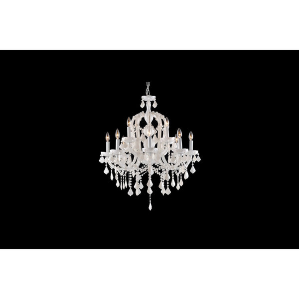 Casa Blanca Way White Crystal Twelve-Light Chandelier