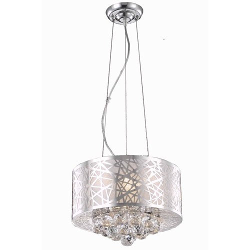 Chrome Three-Light Chandelier with Clear Royal Cut Crystals