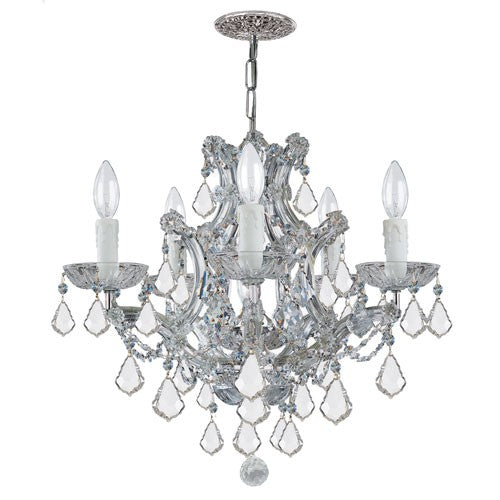 Crystal Maria Theresa Chandelier with Majestic Wood Polished Crystal