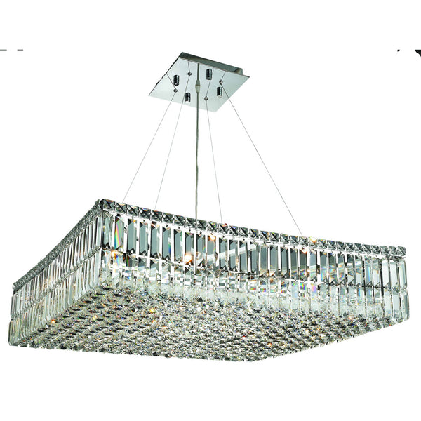 Maxim Chrome Twelve-Light 28-Inch Pendant with Royal Cut Clear Crystal