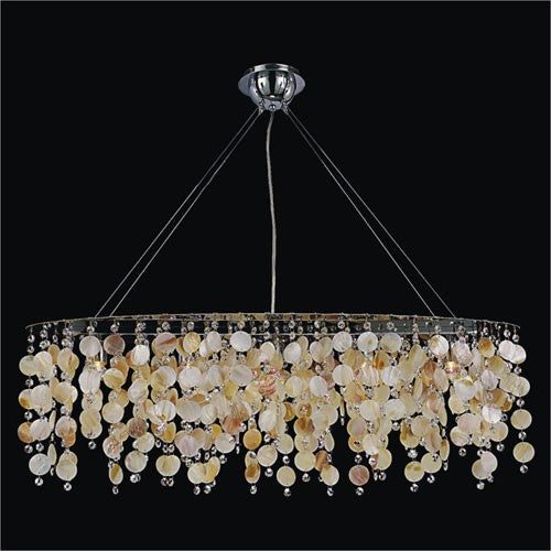 5 Light Chandelier with Seashell and Crystal