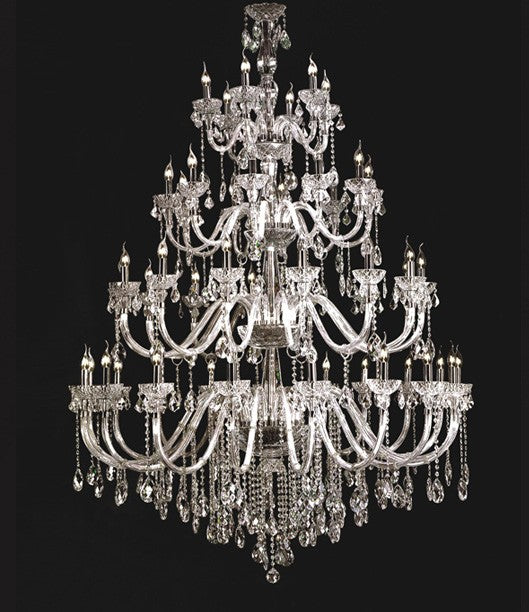 Polished chrome large traditional crystal Chandelier