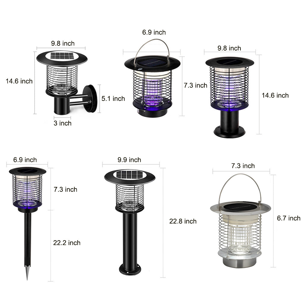 Waterproof USB Solar Bug Zapper Mosquito Killer Lamp Garden Lights