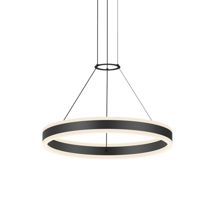 Double Corona�?Pendant Light in Satin Black