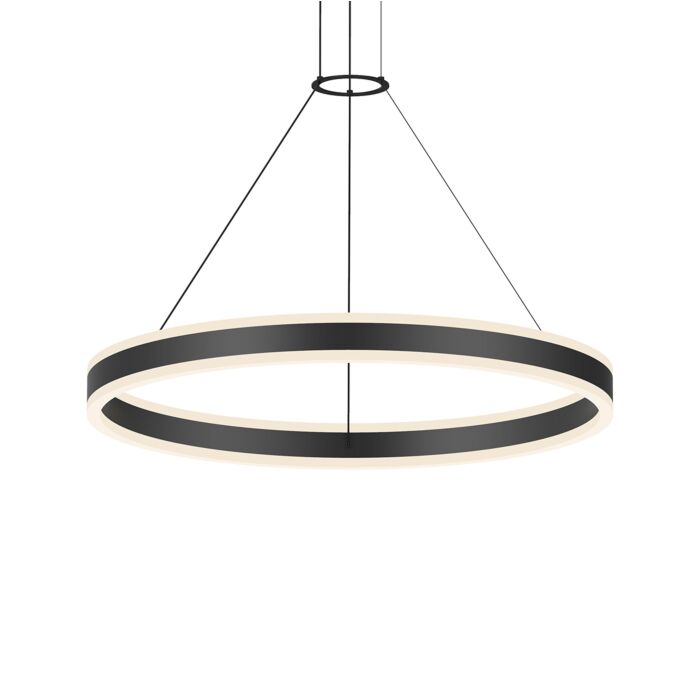 Double Corona�?Pendant Light in Satin Black