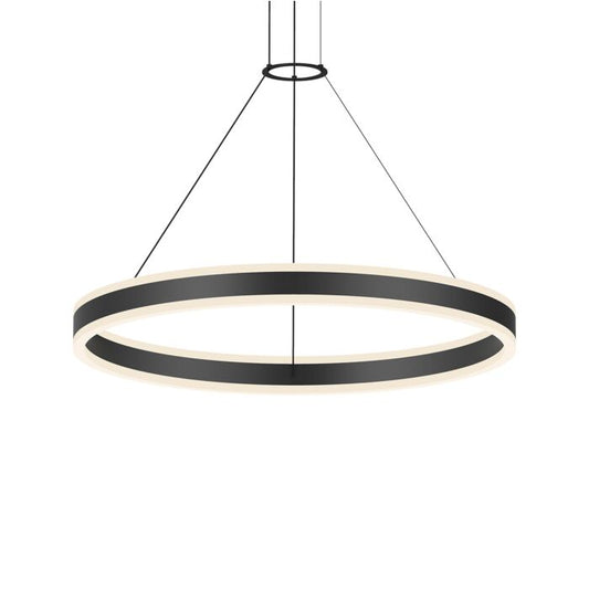 Double Corona�?Pendant Light in Satin Black