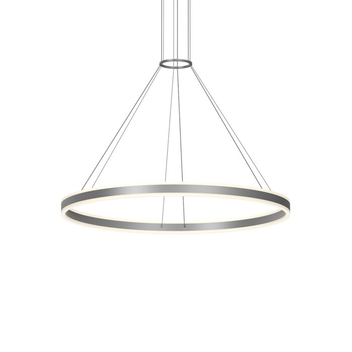 Double Corona�?Pendant Light in Bright Satin Aluminum