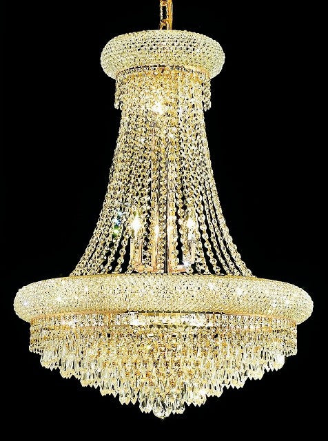 14 Light Crystal chandelier with gold plated finish