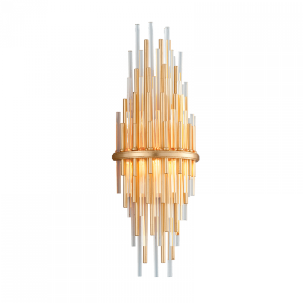 Wall Sconce, 1-Light, Gold Leaf With Polished Stainless, 22"H (238-12-GL/SS 94GQ)