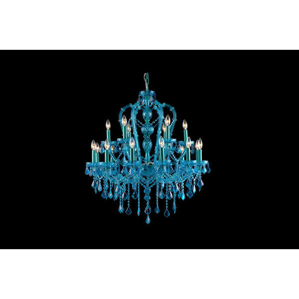 Blue Crystal 18-Light Chandelier