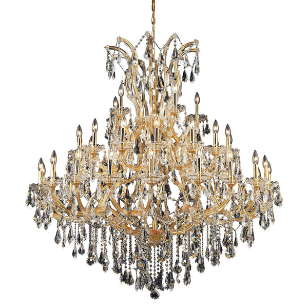 Maria Theresa Gold Forty-One Light 52-Inch Chandelier with Royal Cut Clear Crystal