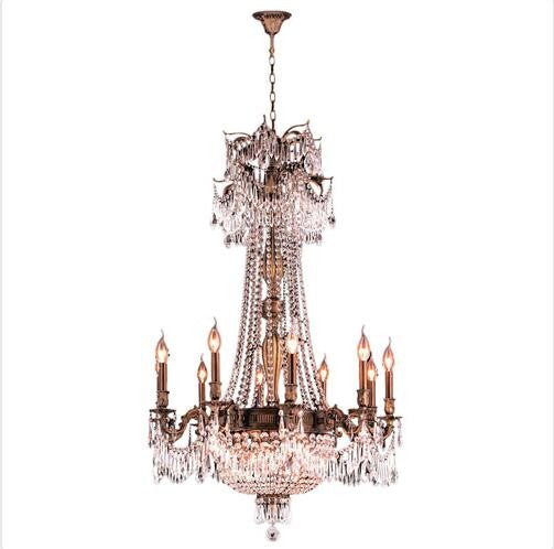 Bronze Fifteen-Light Chandelier