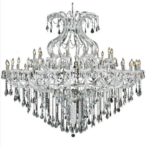 Chrome Forty-Nine Light 72-Inch Chandelier with Royal Cut Clear Crystal