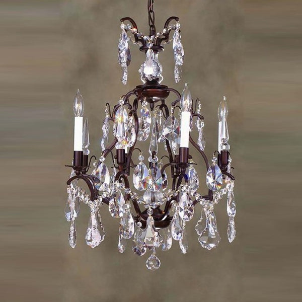 4 Light Versailles crystal Chandeliers dressed with crystal pendants