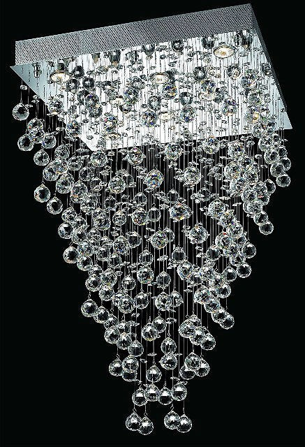 polished chrome Contemporary Crystal Chandelier droped with crystal balls