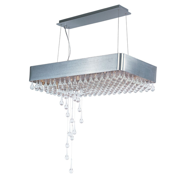 International Drops Brushed Aluminum Fifteen-Light Pendant