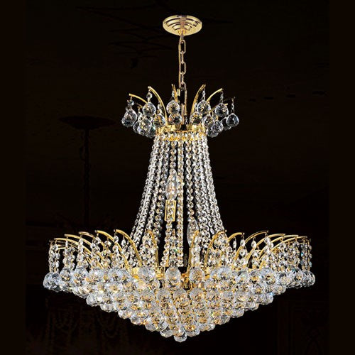 11-Light Gold Finish with Clear-Crystals Chandelier