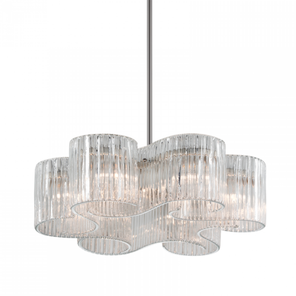 Pendant, 6-Light, Satin Silver Leaf, 27.25"Dia (240-46-WSL 94GT)