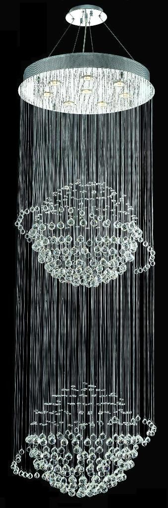 8 light Galactic Crystal Chandelier with chrome plated finish