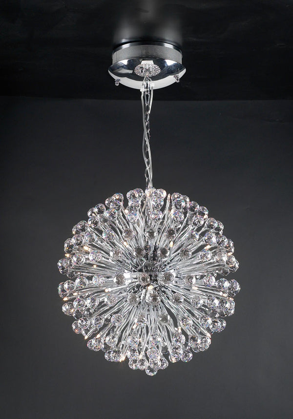 28 light Crystal ball Chandelier with chrome plated finish