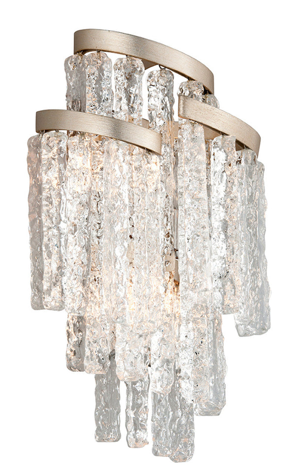 Blanc Wall Sconce, 3-Light, Modern Silver Leaf, Hand-Crafted Clear Shade, 18.75"H (243-13 8ZKG)