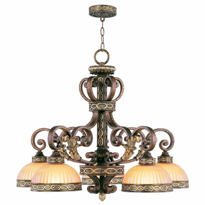 Seville 5-Light Chandelier in Palacial Bronze w with Gildeds