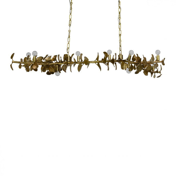 Leaf Linear Chandelier, 10-Light, Matte Brass, 60.5"W (2475-79 3706TN33)