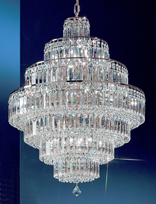 18 Lights crystal chandelier with crystalique-plus crystal and chrome finish