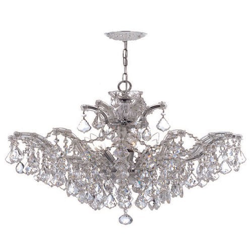 Polished Chrome Six-Light Convertible Chandelier with Swarovski Elements Crystals