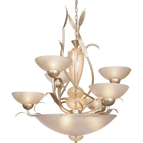 Autumn Wood Silver Nine-Light Chandelier