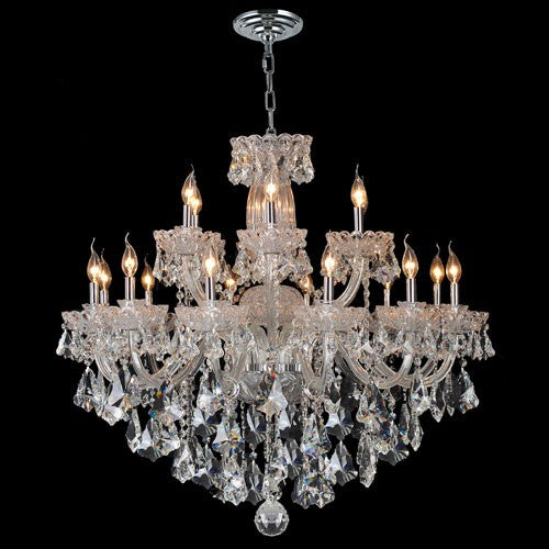 Corp Olde World 18-Light Chrome Finish with Clear-Crystals Chandelier