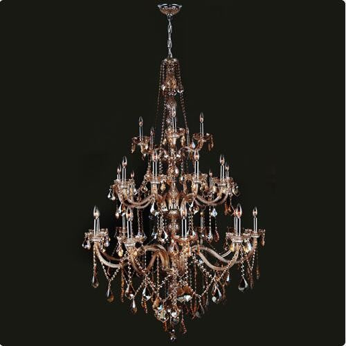 25-Light Chrome Finish with Amber Crystal Chandelier