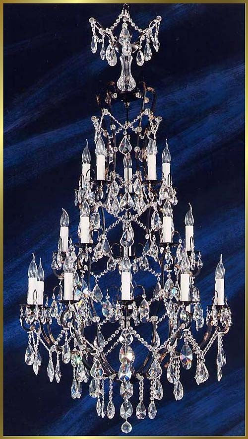 20 Light Versailles crystal Chandeliers dressed with crystal pendants