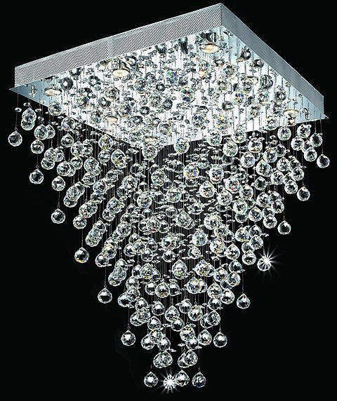 polished chrome Contemporary Crystal Chandelier droped with crystal balls